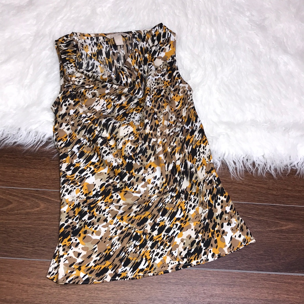 Banana Republic Printed Cowel Sleeveless Top